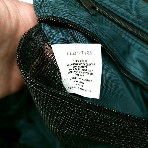 Vintage 80s LL Bean Small Hunting Utility Bag w/Hook Nylon Teal Outdoors Camping - Picture 4 of 6